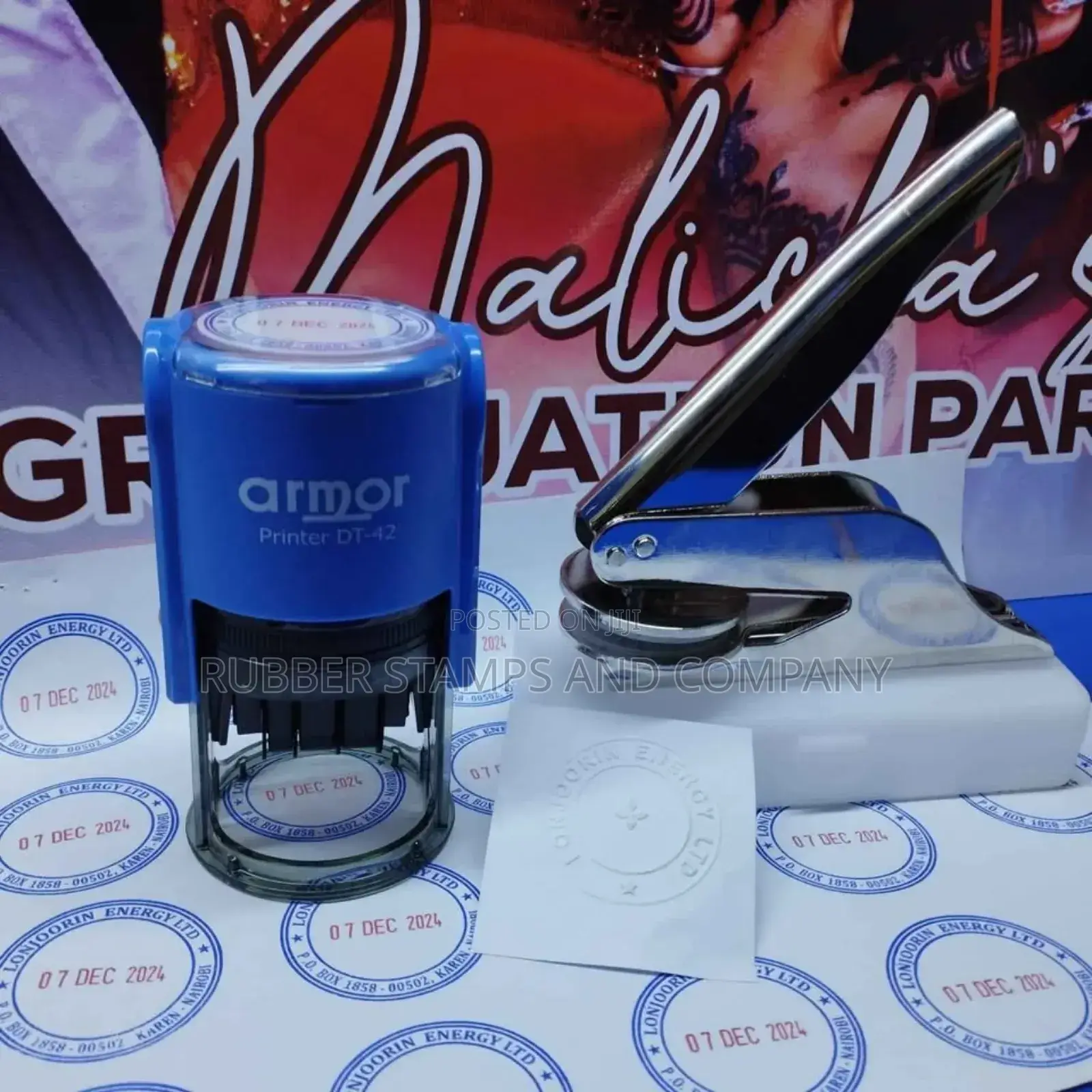 Self Inking Rubber Stamp With Adjustable Dates