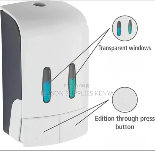 Soap Dispensers 1 Litre Double Soap Dual Shampoo Bottles 1l - thumbnail 4