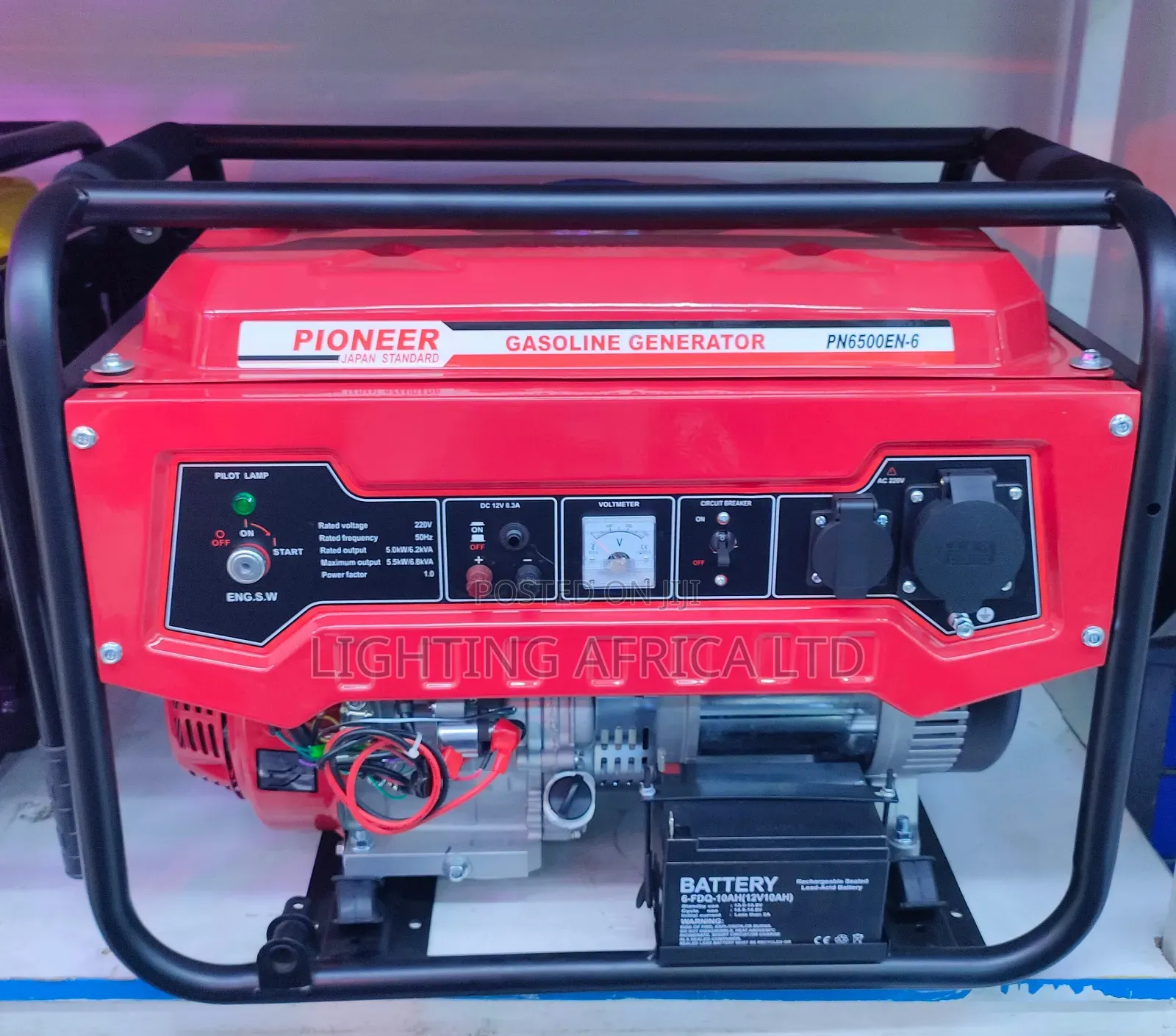 Pioneer 5.5va Keystart Gasoline Generator (5500w)Commercial