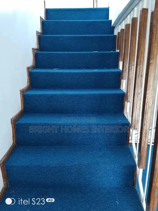 Blue Carpet for Stairs Case and Comfort