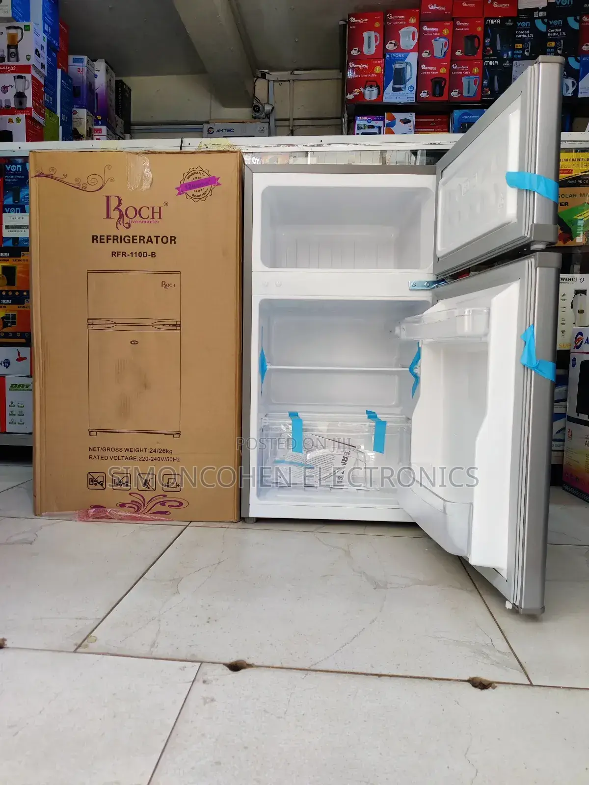 Roch 92l Double Door Fridge