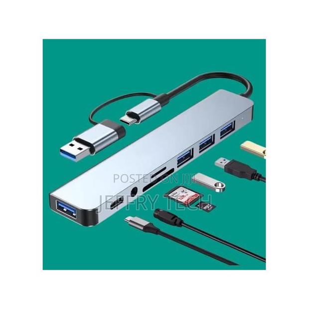 8 in 2 Ports Type C Hub Concentrator Docking Usb 3.0/2.0