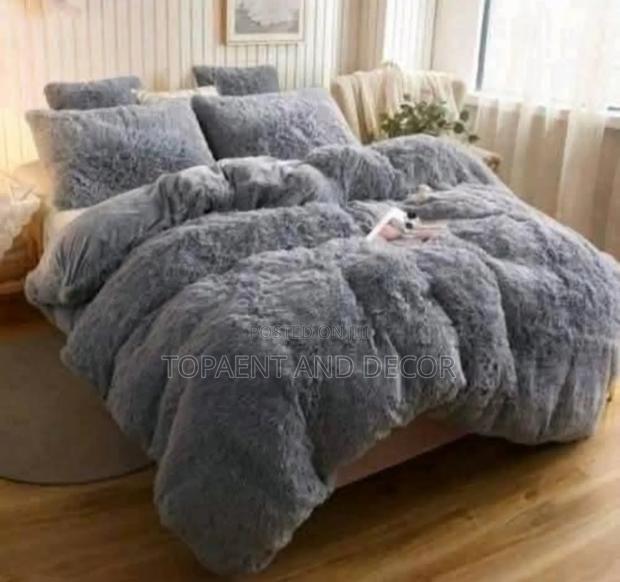 Fluffy High Quality Furry Grey Duvet - main view