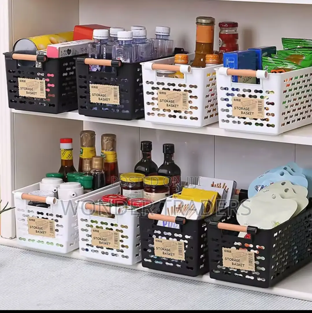 Pantry Shelf Organizer Baskets White Black
