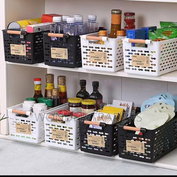 Pantry Shelf Organizer Baskets White Black