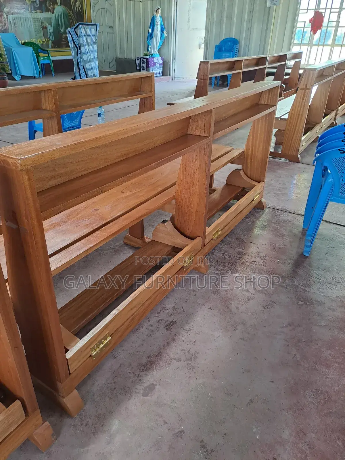 Wooden Mahogany Church Pews