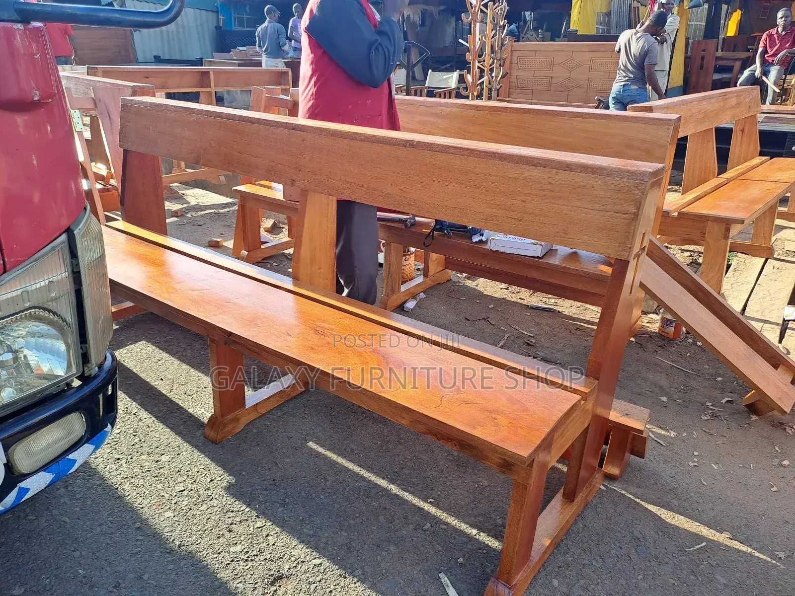 Wooden Mahogany Church Pews