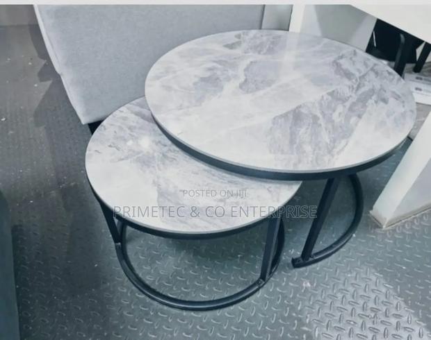 Luxury Pure Marble Top Nesting Coffee Tables - main view