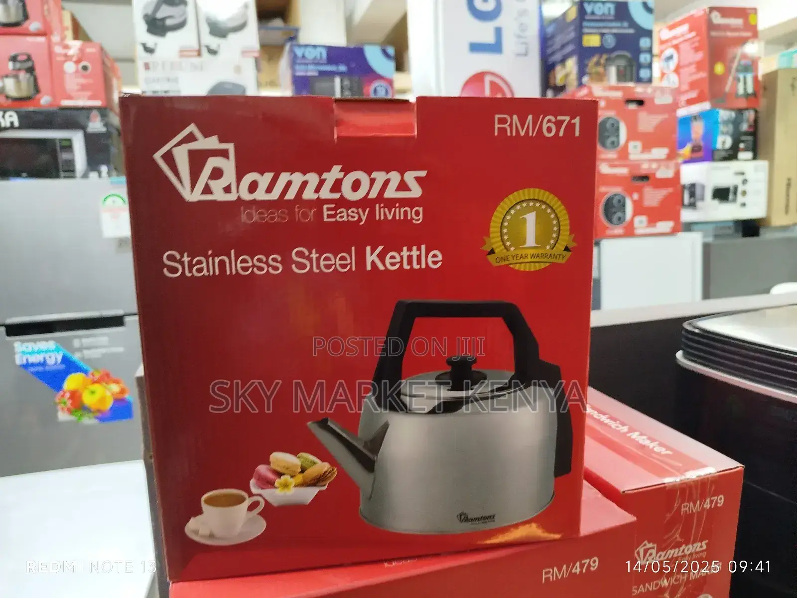 Traditional Electric Kettle 4 Liters Stainless Steel- Rm/671
