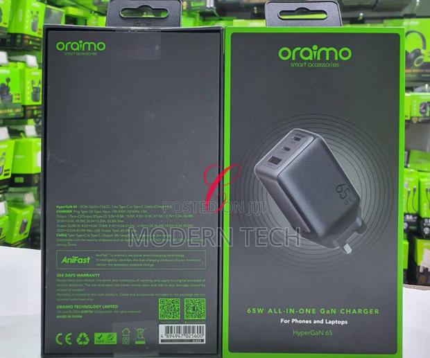 Oraimo Hypergan 65w All in One Gan Phone and Laptop Charger - thumbnail 2
