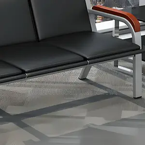 Office Sofa:5-Seater Visitor Sofa With Plush Armrest Padding