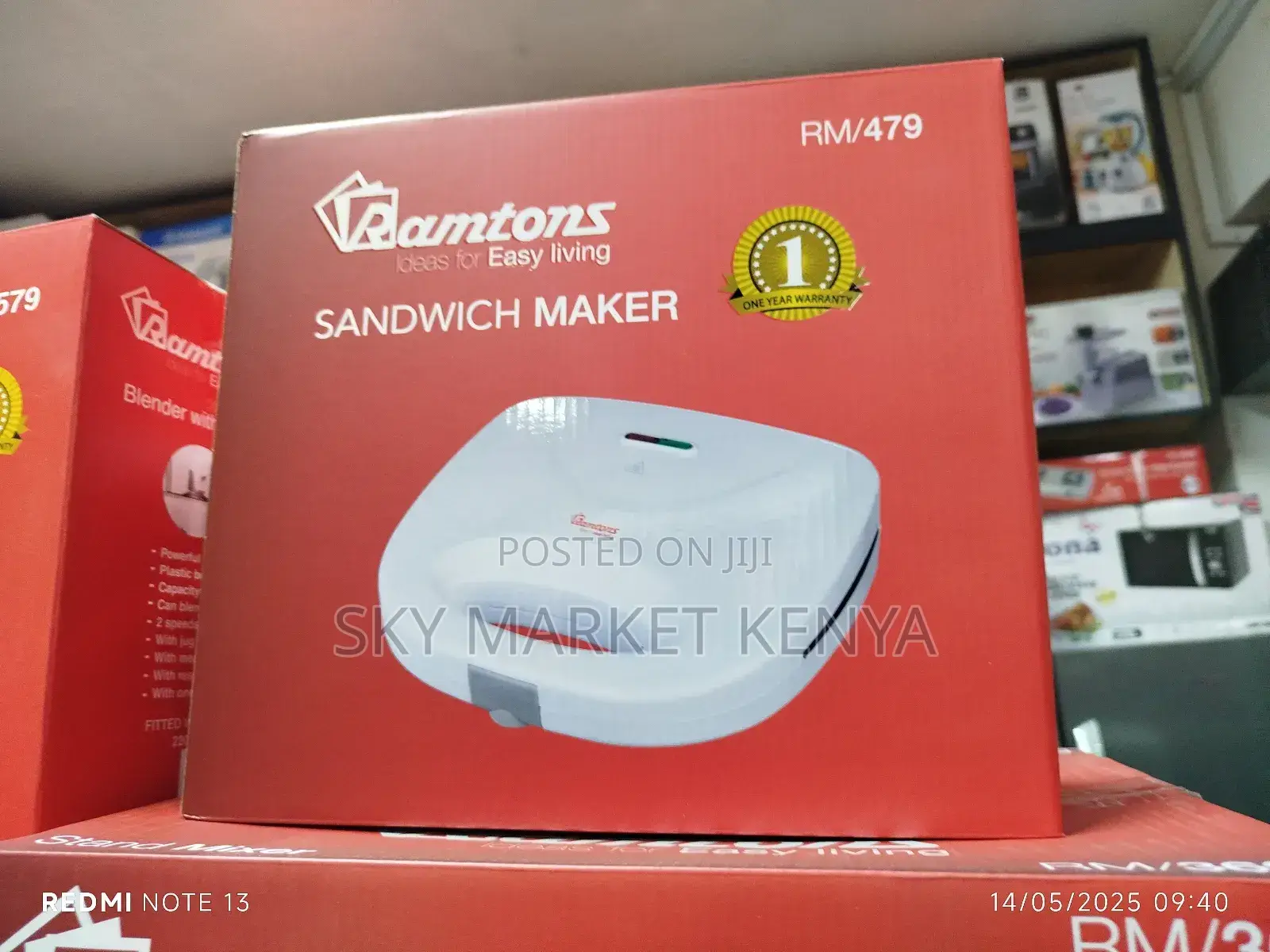 Ramtons Sandwich Toaster White- Rm/479