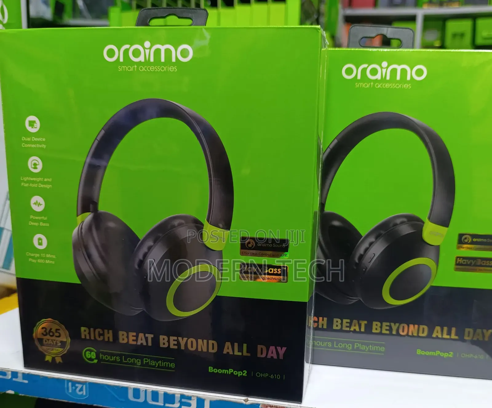 Oraimo Boompop 2 Enc Over-Ear Wireless Headphones
