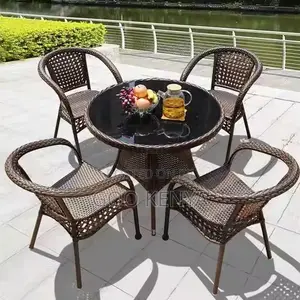 Home Chairs ; High Back Patio Rattan Dining Chair