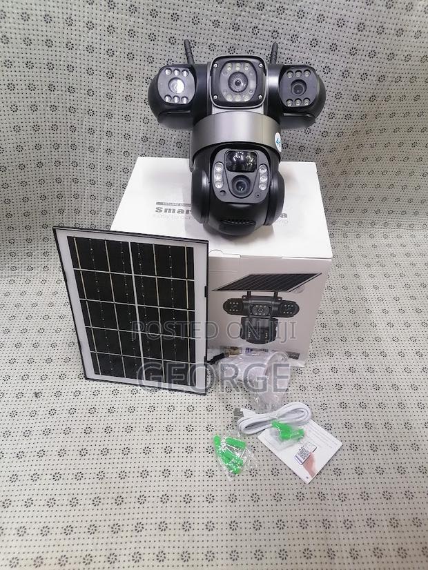 Inexpensive V380 Solar Tripple Lens 4g PTZ Camera