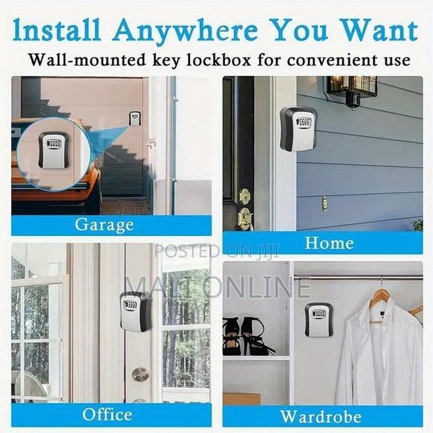 Key Lock Box Wall Mounted Safe 4 Digit Password Combination - thumbnail 2