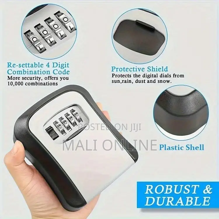 Key Lock Box Wall Mounted Safe 4 Digit Password Combination