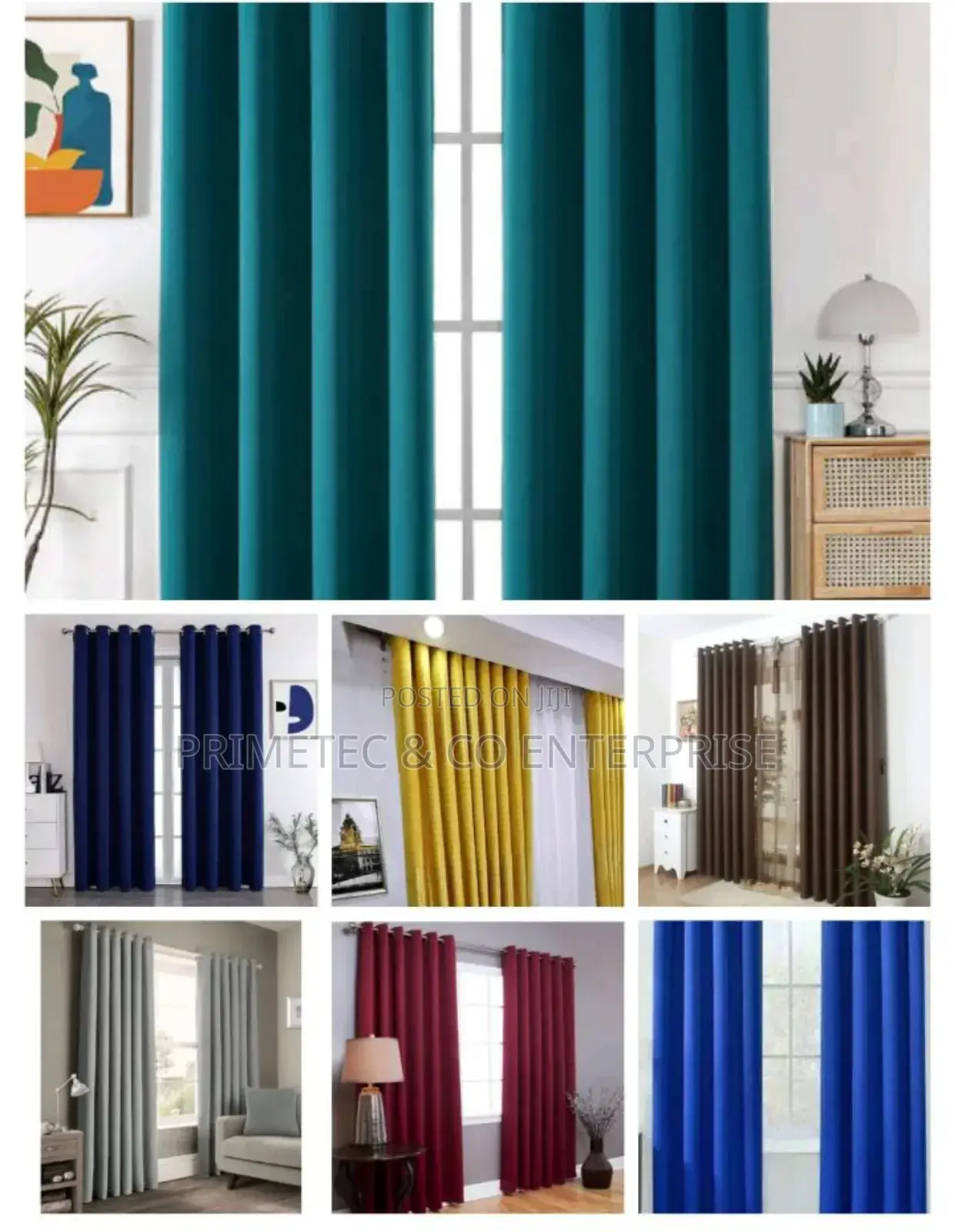 Plain Curtains 1.5 M Each And Sheer
