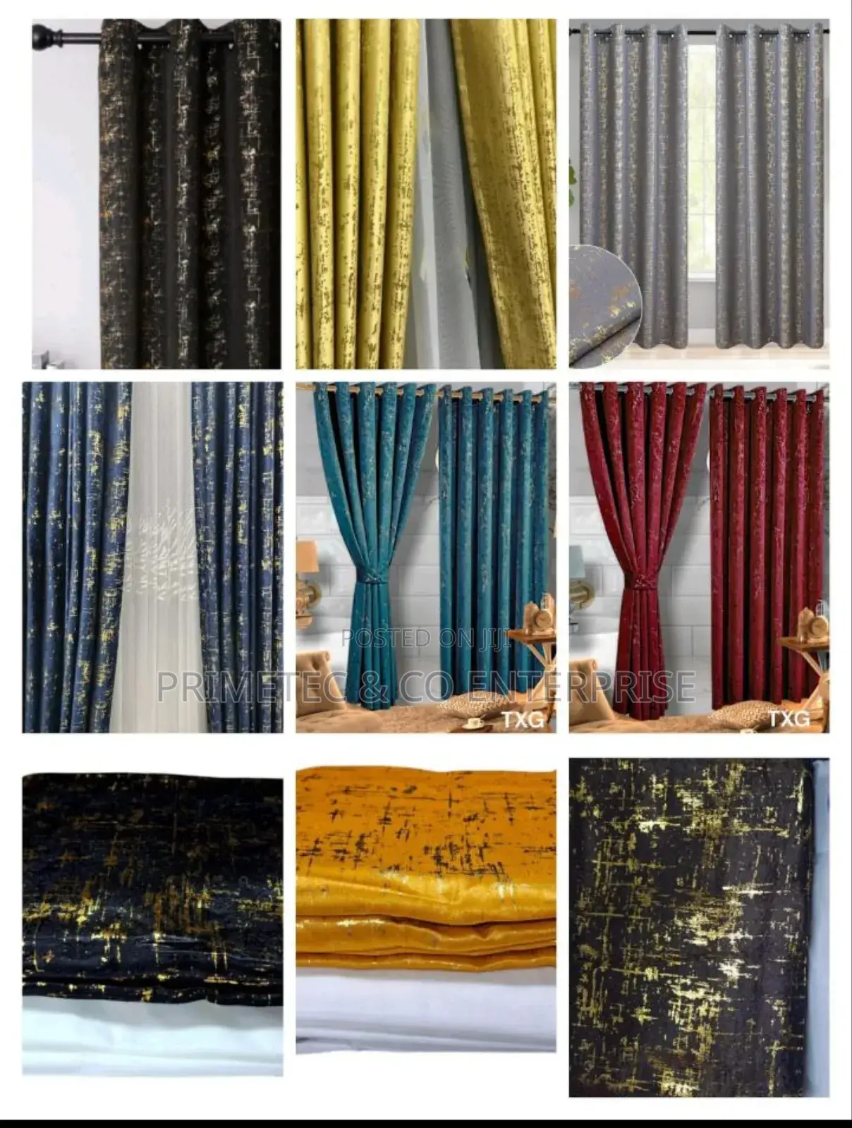3pc Plain Curtains and Sheer-3 M