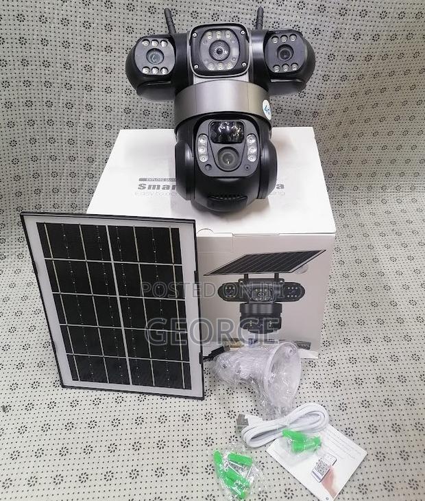 Convinient V380 Solar Tripple Lens 4g Simcard PTZ Camera - main view