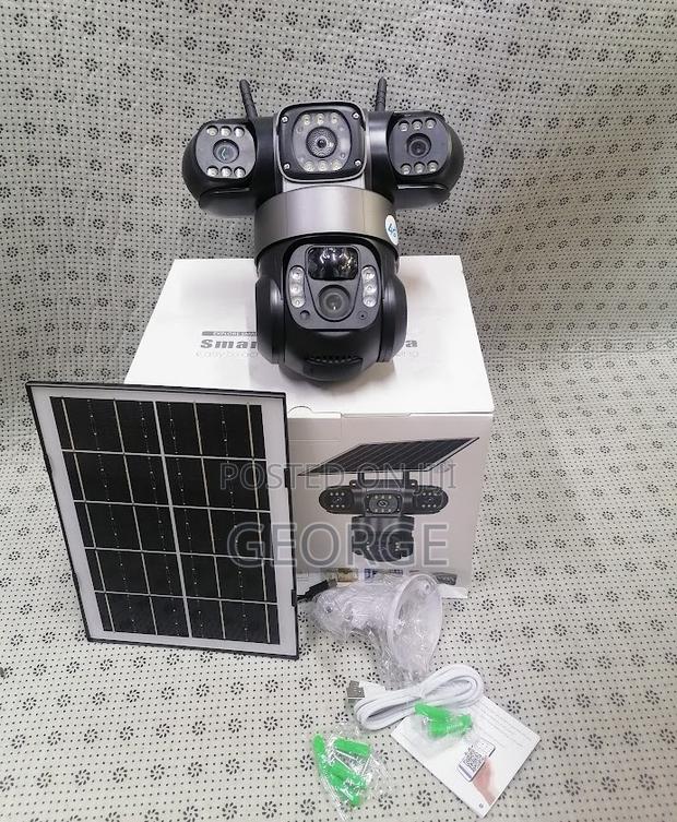 Efficient V380 Triple Lens 4g Simcard Solar PTZ Camera - main view