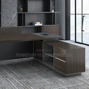 Office Desk:1.8m Premium Gray Corner Office Luxury Desk