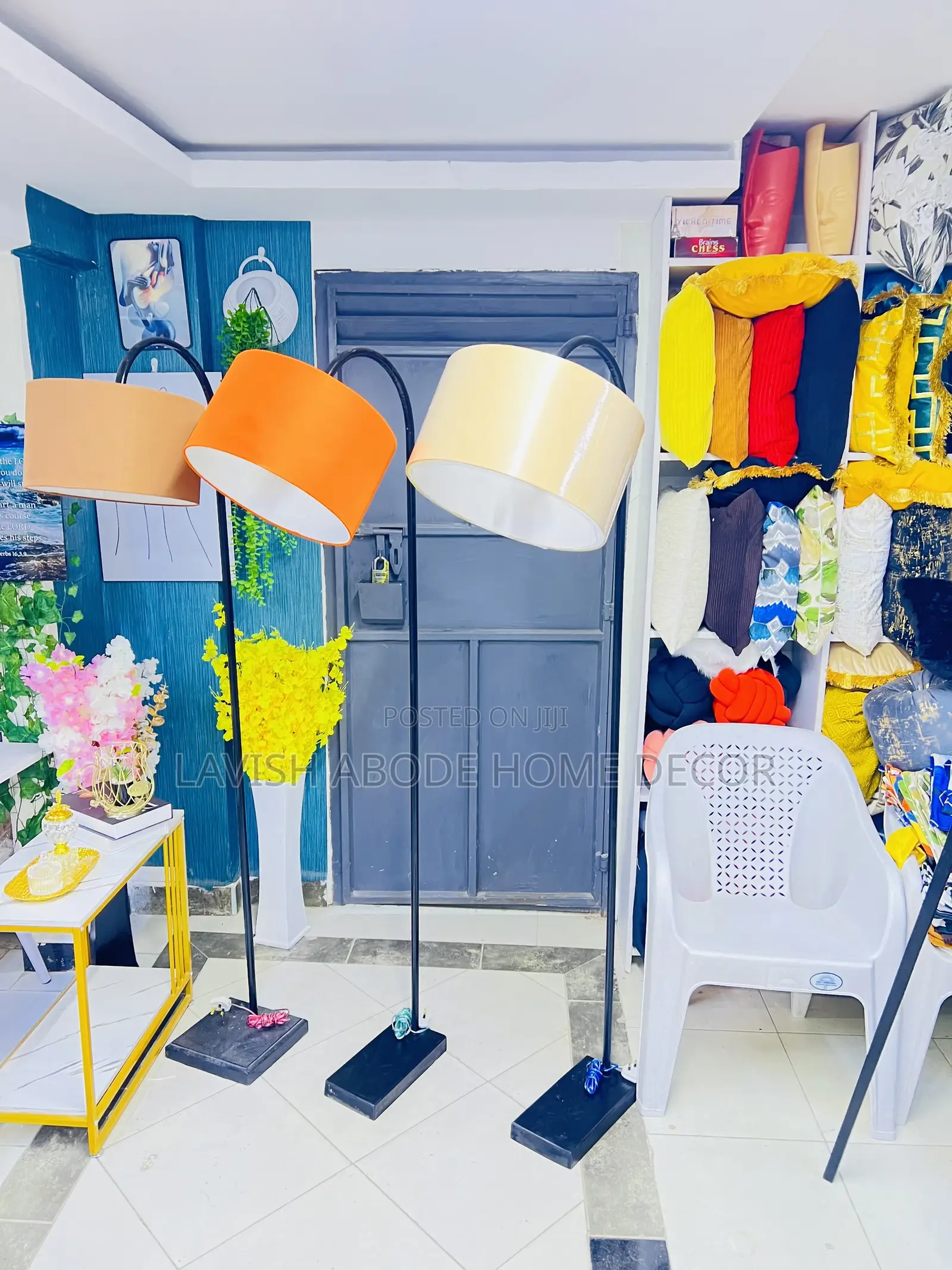 Bending Floor Lamps - Beige, Orange and Beige