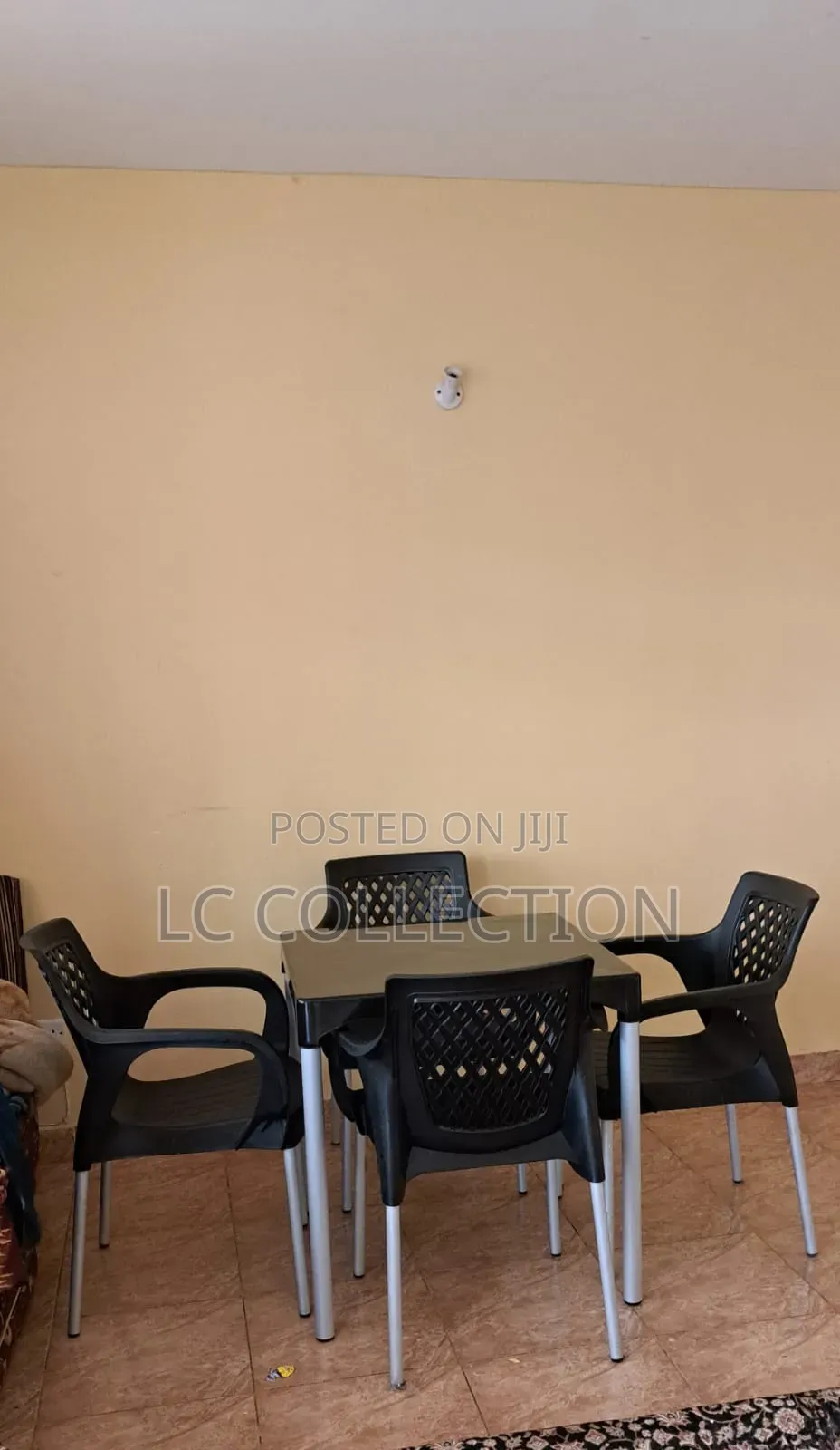 Black Chairs and Table Set