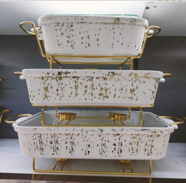 3pcs Ceramic Chaffing Dish - main view