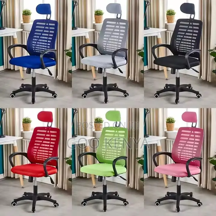Office Chair ; Adjustable Mesh Headrest Office Chair