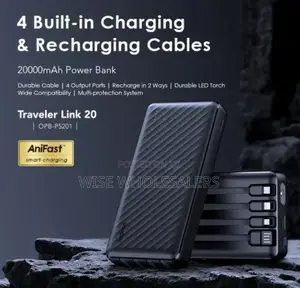 Oraimo 20,000mah Powerbank With 4 Cables.