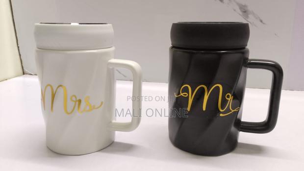 440mls Ceramic Coffee Mug Set of 2 King Queen Mug Tea Cup - thumbnail 2