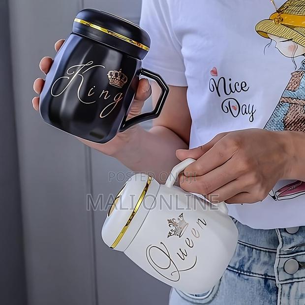 440mls Ceramic Coffee Mug Set of 2 King Queen Mug Tea Cup - thumbnail 7