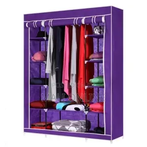 3 Columns Metallic Wardrobe Portable Storage Foldable