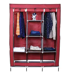3 Columns Metallic Wardrobe Portable Storage Foldable