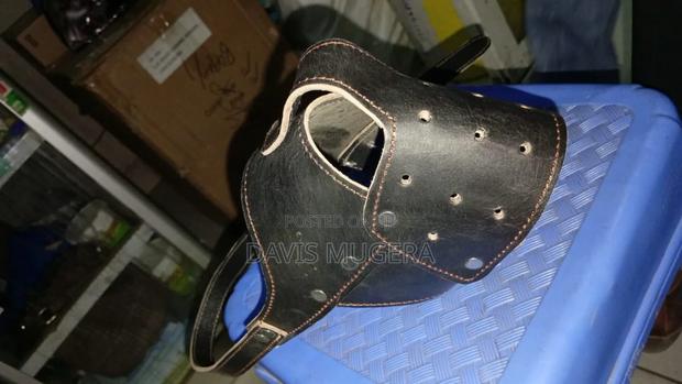 Real Leather Cage Basket Secure Dog Muzzle - Rottweiler, GSD - main view