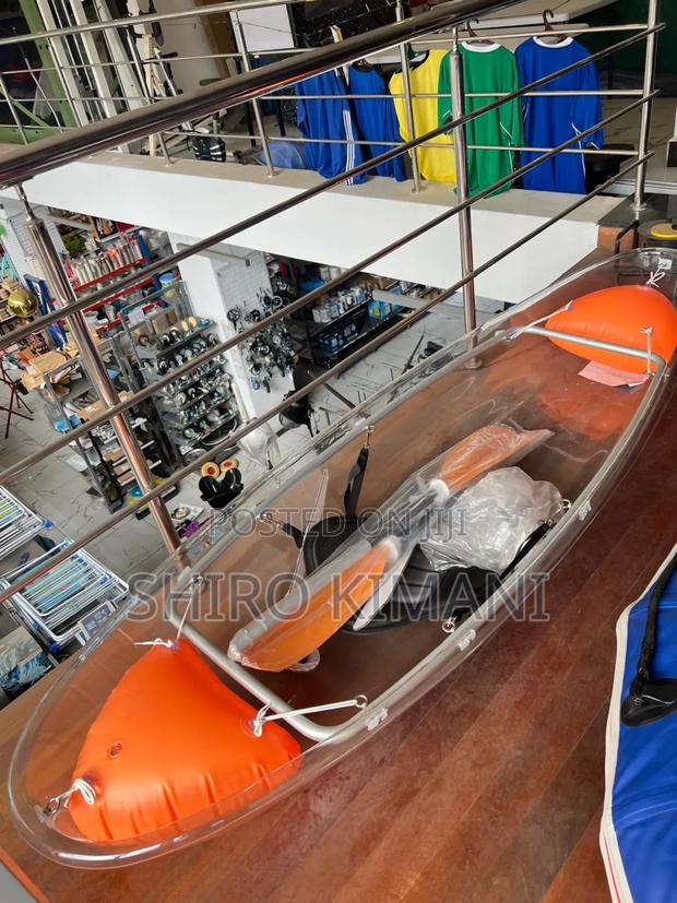 Clear Kayak - 1 Black Seat, 2 Paddles