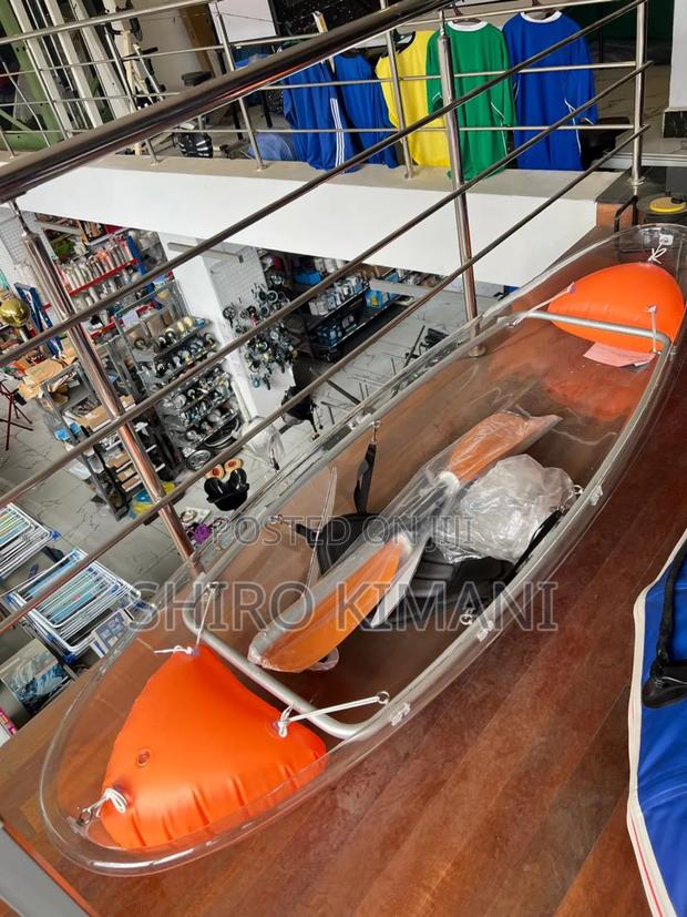 Clear Kayak - 1 Black Seat, 2 Paddles - thumbnail 2