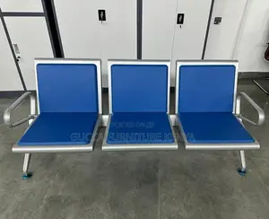 Office Bench:Heavy Steel Frame 3-Link Office Visitor Bench