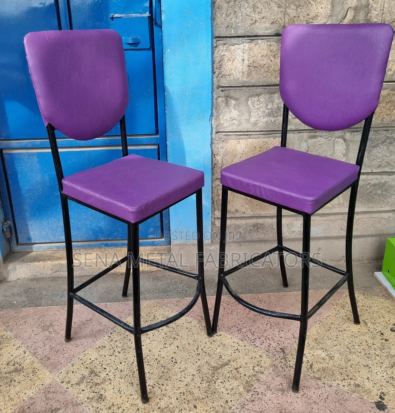 Modern Purple Counter High Bar Stools Set of 2.