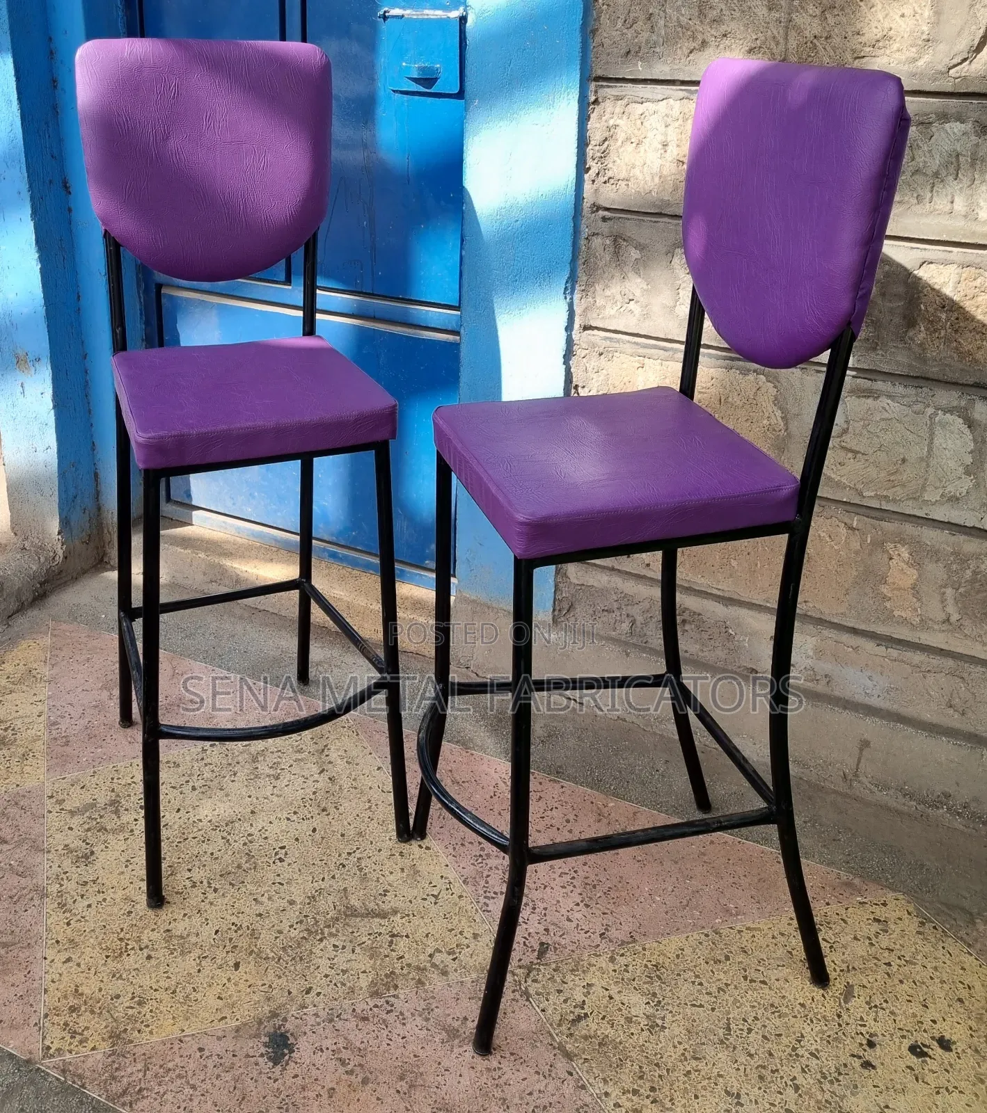 Modern Purple Counter High Bar Stools Set of 2.