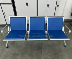 Bench:Durable Steel Frame 3-Seat Visitor Reception Bench
