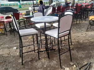 White High Stool Table and Chairs