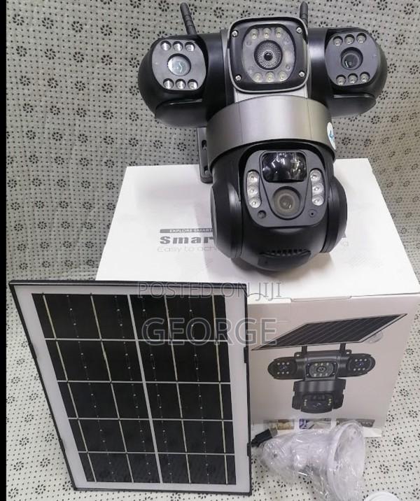 Real-Time V380 4g Simcard Triple Lens Solar Camera