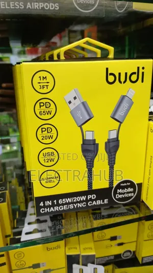 Budi 4-in-1 65w Pd Charge/Sync Cable