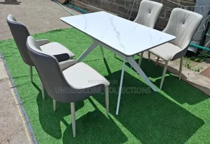 Executive Top Glass Dinning Table Set(Table+4 Chairs)