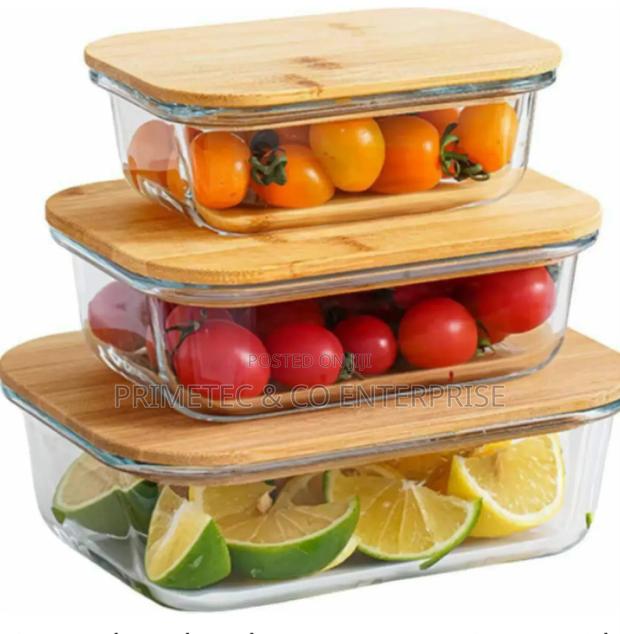 3pcs Glass Bowl Storage Containers - main view