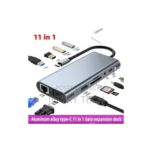 11 in 1 Usb Type C Hub Adapter Hdmi Vga Rj45 Ethernet Sd/