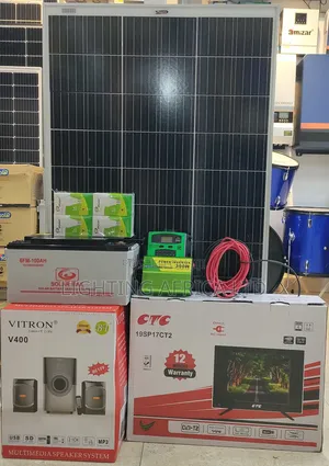 Kamata Offer 19" Tv + 150w Solar +100ah Battery+ 2.1 Sub Woofer System