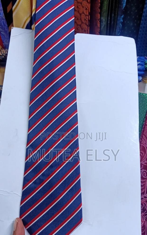 Navyblue With White Redwine Strips Single Ties - thumbnail 2